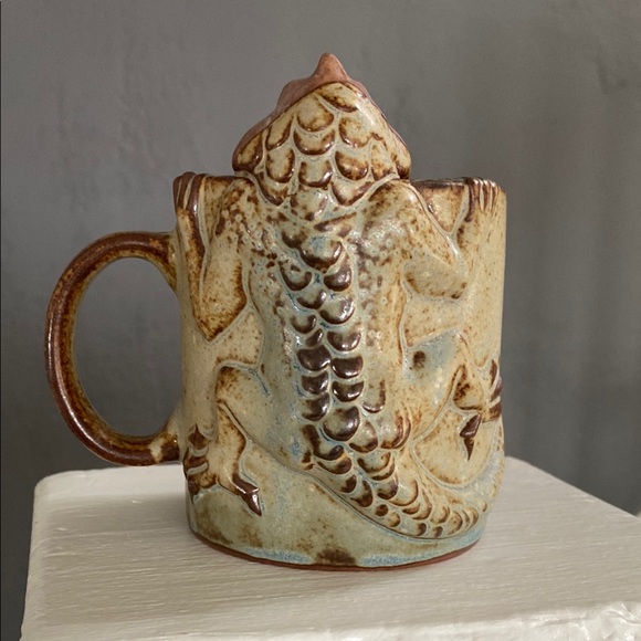 Other - Vintage Stoneware Japan Sea Creature Lizard 3D Mug Coffee Cup